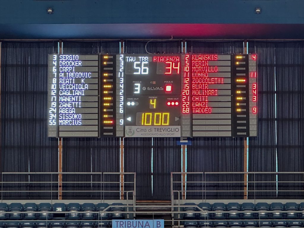 Treviglio’s PalaFacchetti gets a makeover by equipping itself with two FIBA Level 1 scoreboards